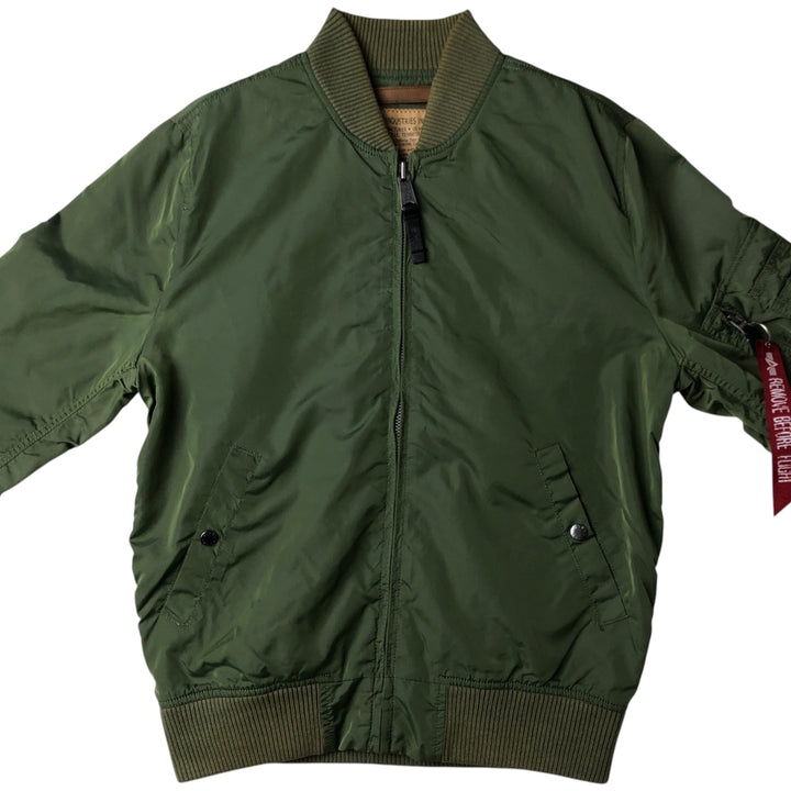 Civilian Alpha MA-1 Type Military Flight Jacket Men's M Size Nylon Khaki type Vintage Second Hand