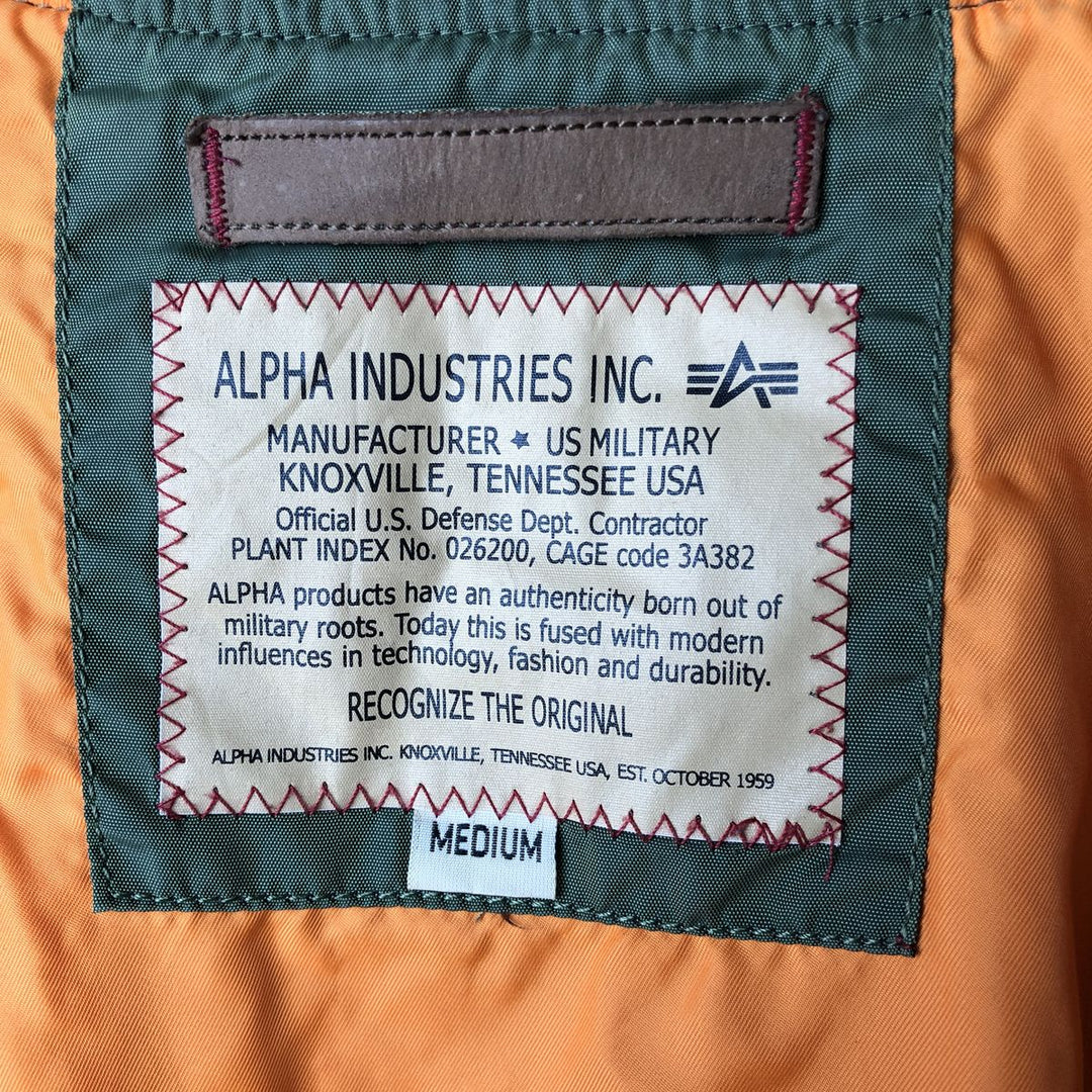 Civilian Alpha MA-1 Type Military Flight Jacket Men's M Size Nylon Khaki type Vintage Second Hand