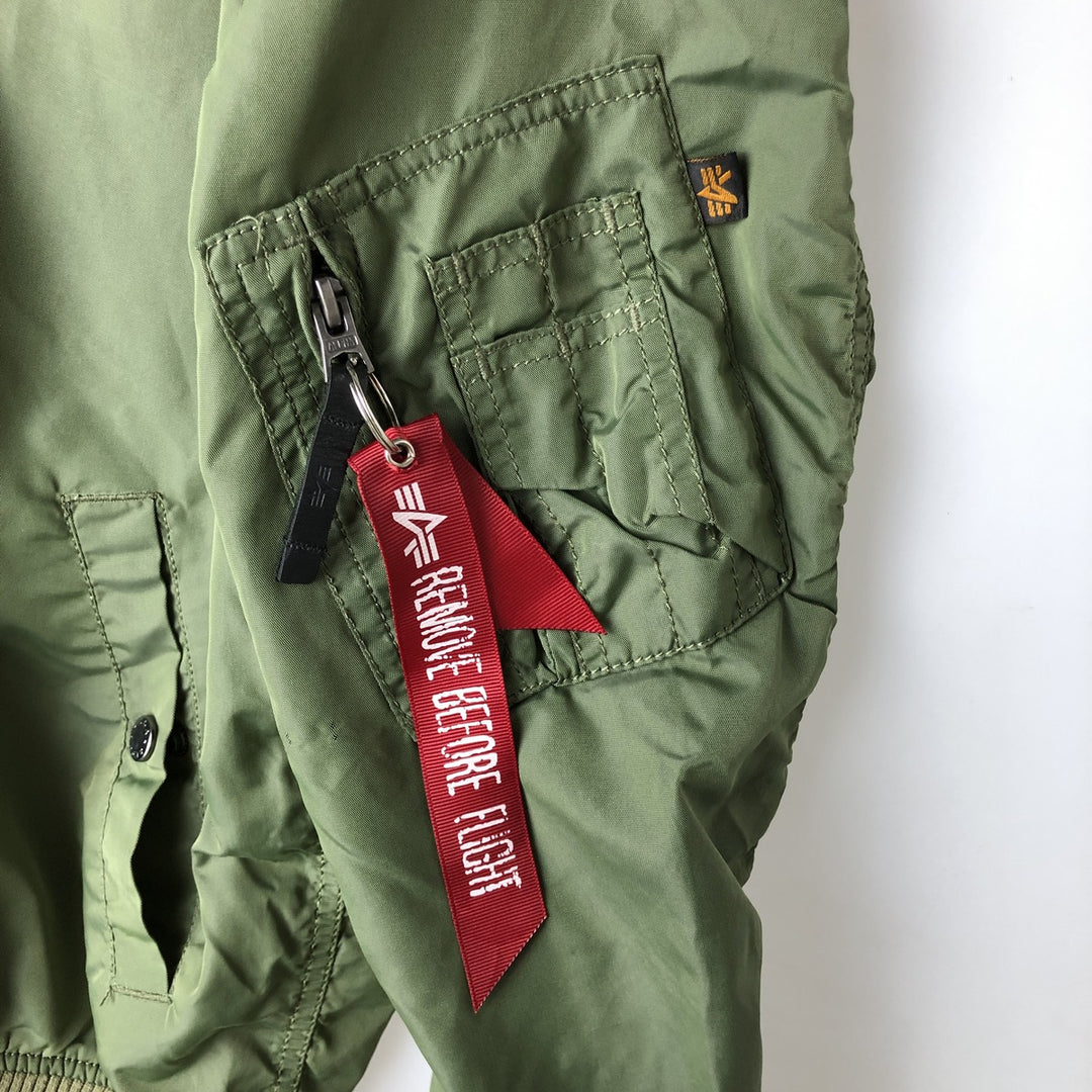 Civilian Alpha MA-1 Type Military Flight Jacket Men's M Size Nylon Khaki type Vintage Second Hand