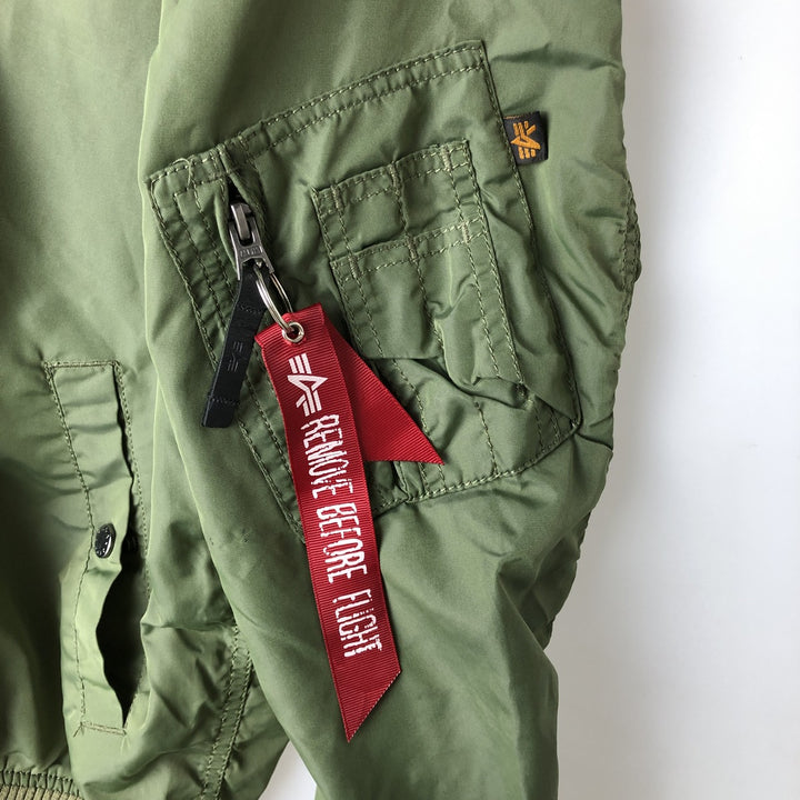 Civilian Alpha MA-1 Type Military Flight Jacket Men's M Size Nylon Khaki type Vintage Second Hand