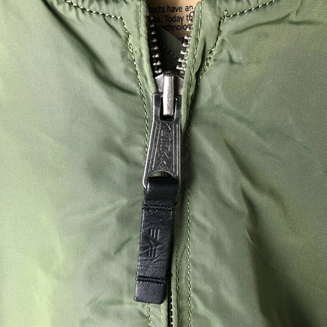 Civilian Alpha MA-1 Type Military Flight Jacket Men's M Size Nylon Khaki type Vintage Second Hand