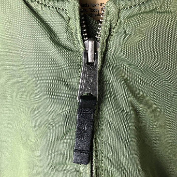 Civilian Alpha MA-1 Type Military Flight Jacket Men's M Size Nylon Khaki type Vintage Second Hand