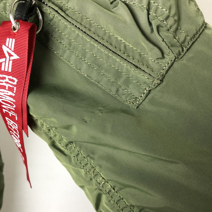 Civilian Alpha MA-1 Type Military Flight Jacket Men's M Size Nylon Khaki type Vintage Second Hand
