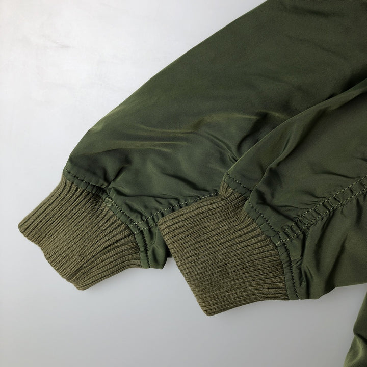 Civilian Alpha MA-1 Type Military Flight Jacket Men's M Size Nylon Khaki type Vintage Second Hand