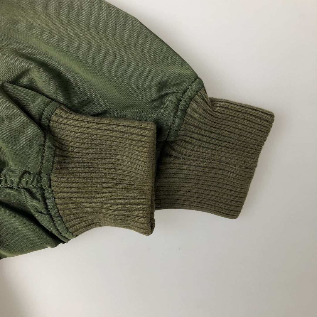 Civilian Alpha MA-1 Type Military Flight Jacket Men's M Size Nylon Khaki type Vintage Second Hand
