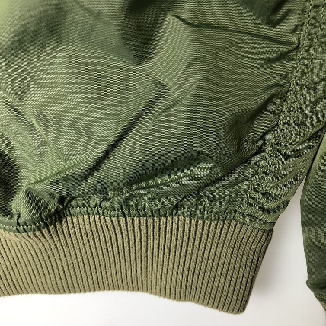 Civilian Alpha MA-1 Type Military Flight Jacket Men's M Size Nylon Khaki type Vintage Second Hand