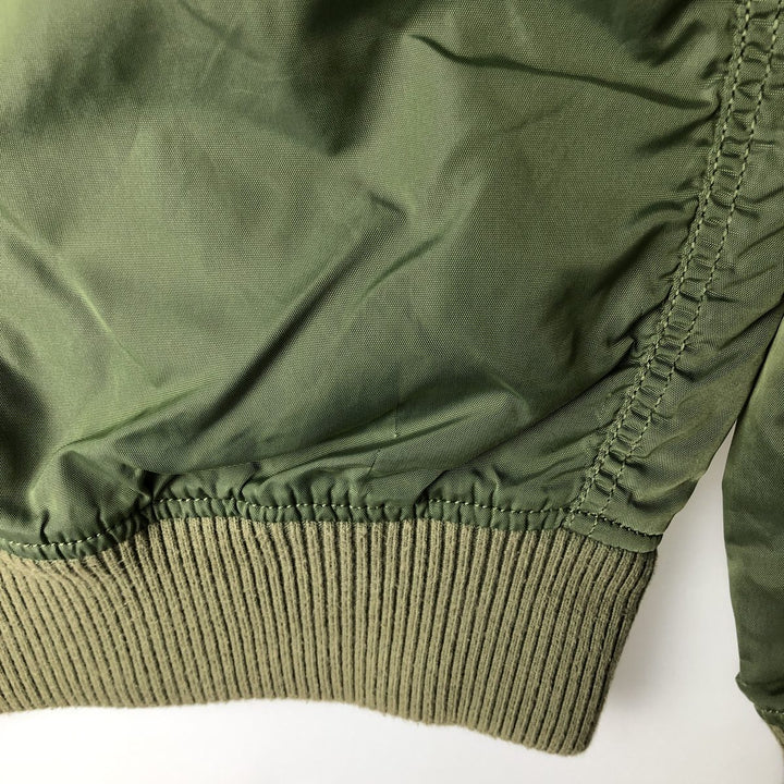 Civilian Alpha MA-1 Type Military Flight Jacket Men's M Size Nylon Khaki type Vintage Second Hand