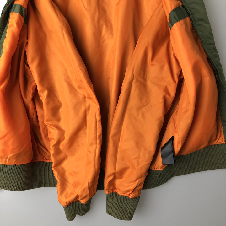 Civilian Alpha MA-1 Type Military Flight Jacket Men's M Size Nylon Khaki type Vintage Second Hand