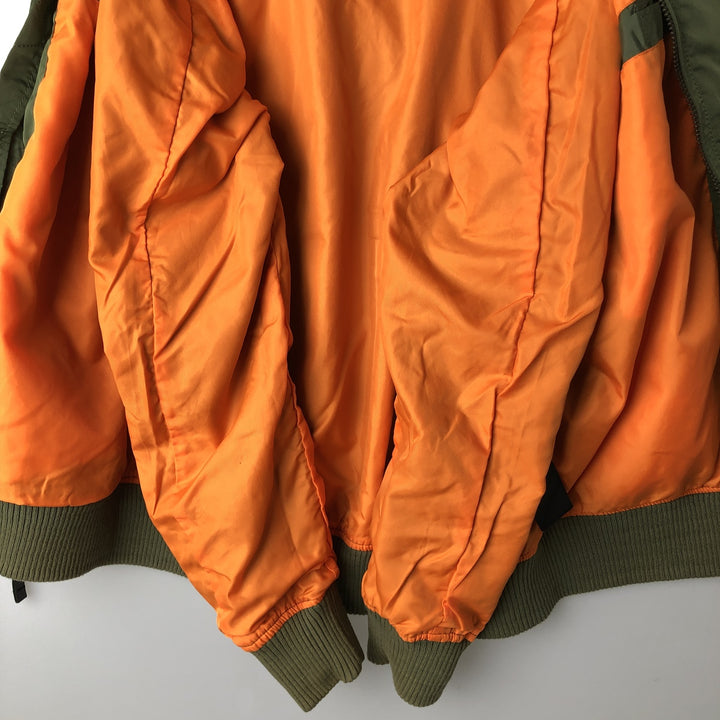 Civilian Alpha MA-1 Type Military Flight Jacket Men's M Size Nylon Khaki type Vintage Second Hand