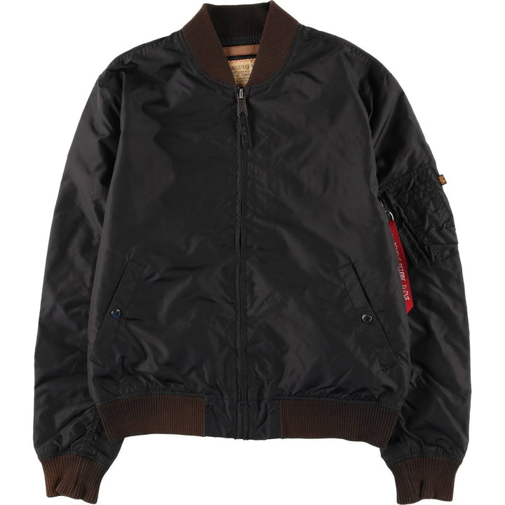 Civilian Alpha ALPHA MA-1 type military flight jacket, men's XL equivalent Nylon black type Vintage Second Hand