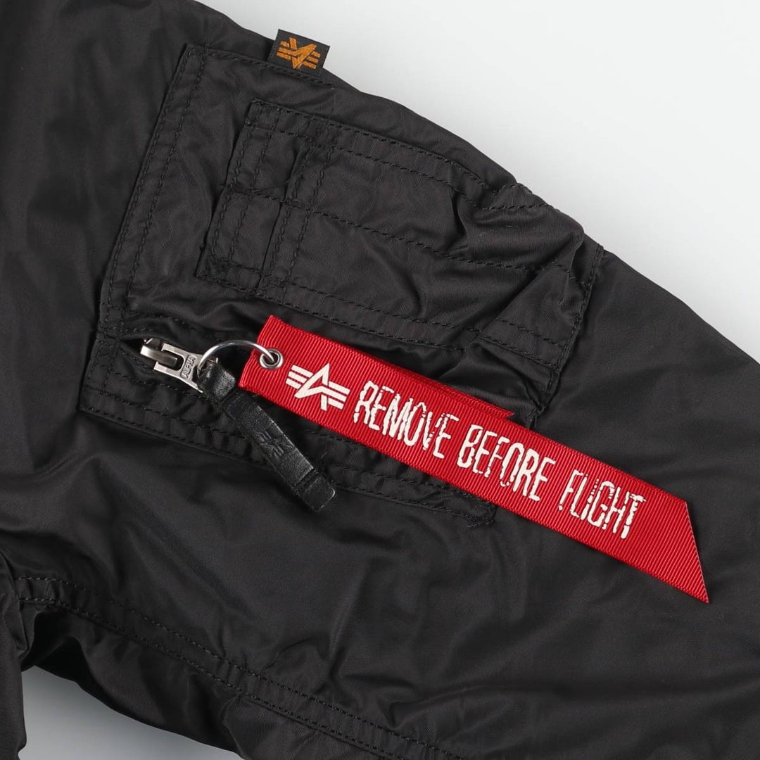 Civilian Alpha ALPHA MA-1 type military flight jacket, men's XL equivalent Nylon black type Vintage Second Hand