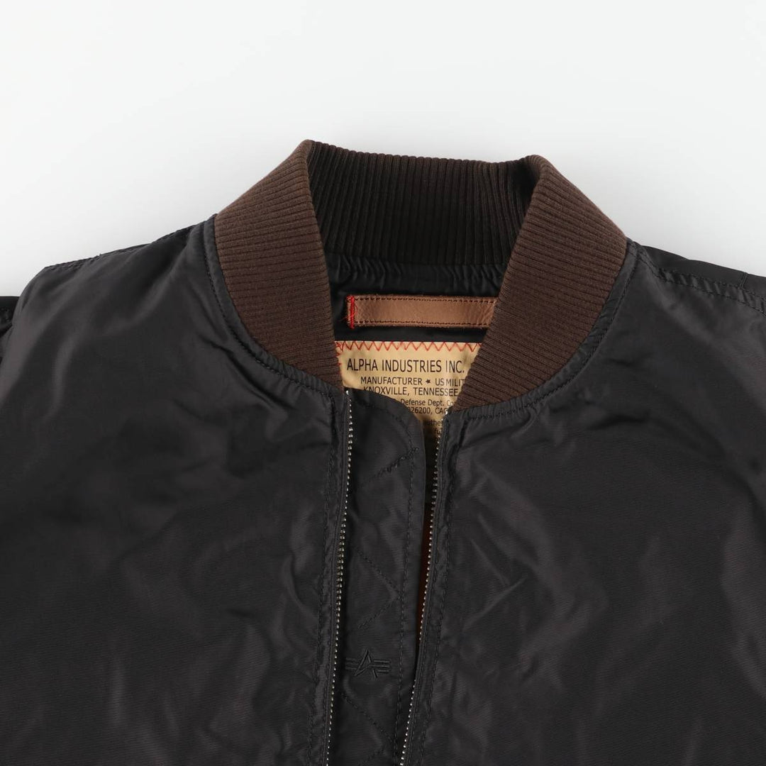 Civilian Alpha ALPHA MA-1 type military flight jacket, men's XL equivalent Nylon black type Vintage Second Hand