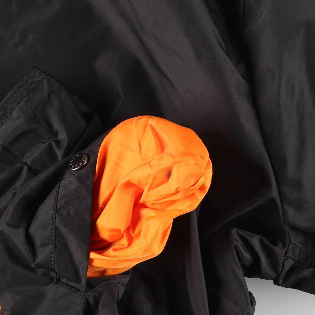 Civilian Alpha ALPHA MA-1 type military flight jacket, men's XL equivalent Nylon black type Vintage Second Hand