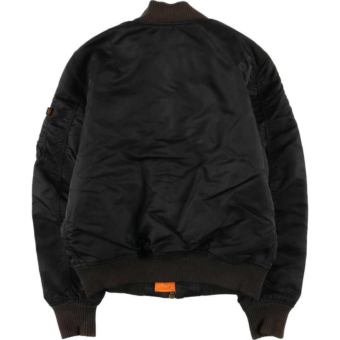 Civilian Alpha MA-1 style padded military flight jacket, men's size M Nylon black type Vintage Second Hand
