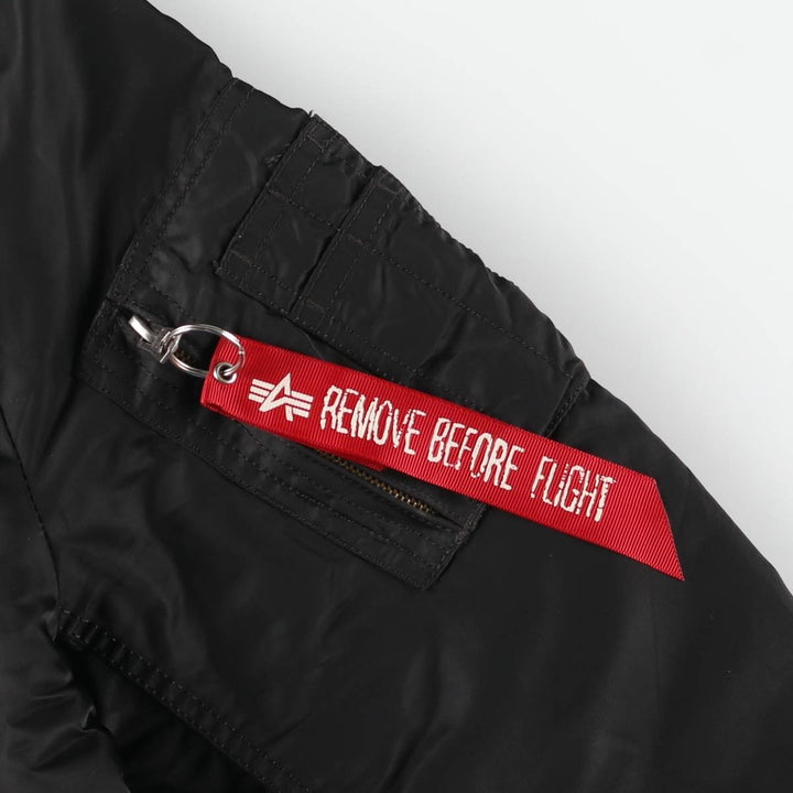 Civilian Alpha MA-1 style padded military flight jacket, men's size M Nylon black type Vintage Second Hand