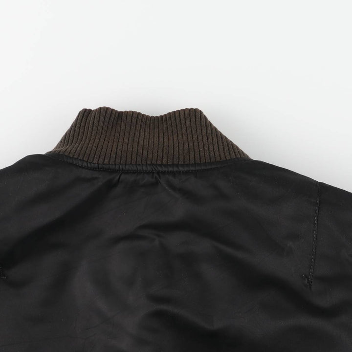Civilian Alpha MA-1 style padded military flight jacket, men's size M Nylon black type Vintage Second Hand