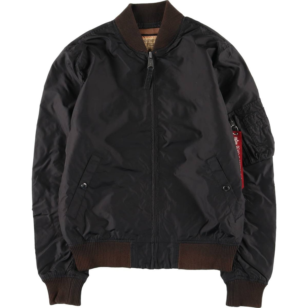 Civilian Alpha MA-1 Type Military Flight Jacket Men's M Size Nylon black type Vintage Second Hand