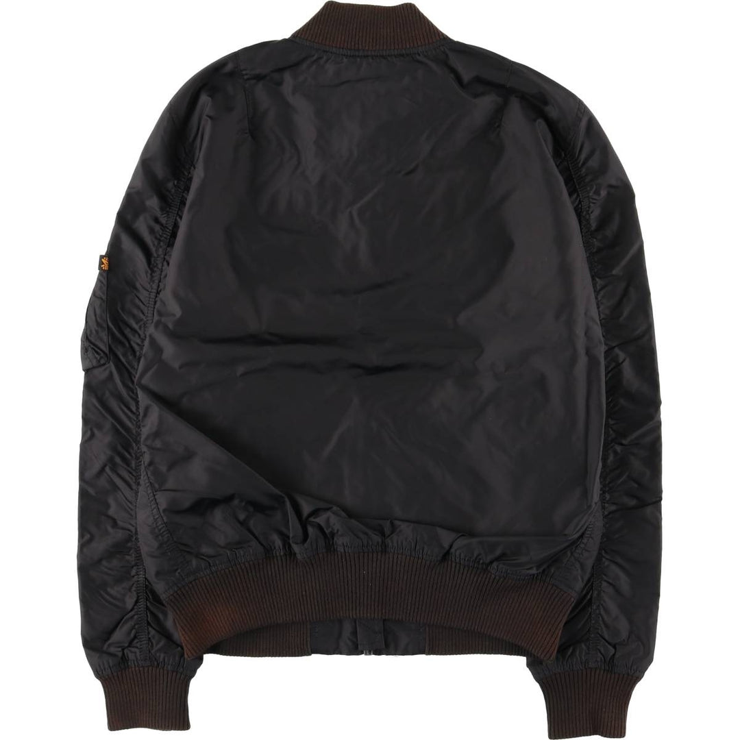 Civilian Alpha MA-1 Type Military Flight Jacket Men's M Size Nylon black type Vintage Second Hand