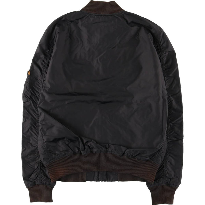 Civilian Alpha MA-1 Type Military Flight Jacket Men's M Size Nylon black type Vintage Second Hand