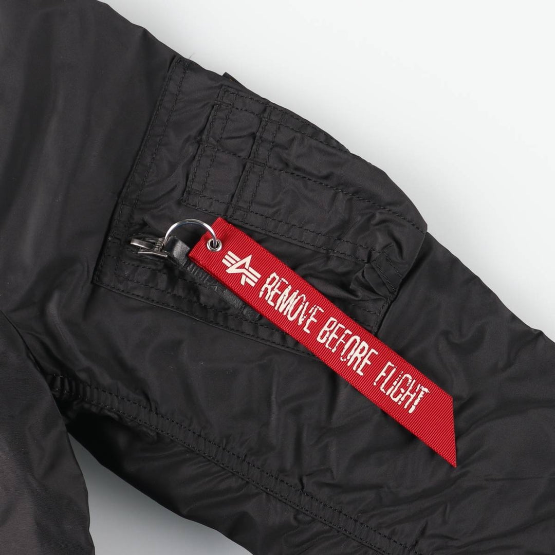 Civilian Alpha MA-1 Type Military Flight Jacket Men's M Size Nylon black type Vintage Second Hand