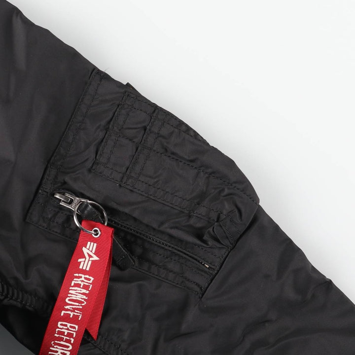 Civilian Alpha MA-1 Type Military Flight Jacket Men's M Size Nylon black type Vintage Second Hand