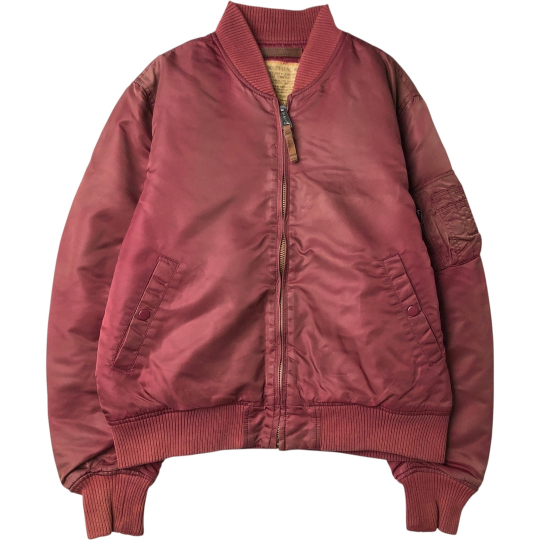 Civilian Alpha MA-1 type padded military flight jacket, men's XL size Nylon red type Vintage Second Hand