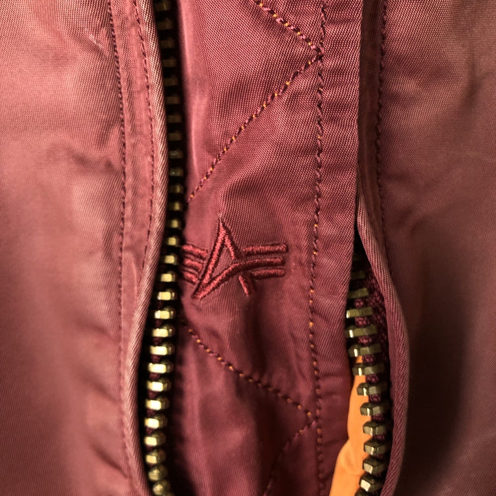 Civilian Alpha MA-1 type padded military flight jacket, men's XL size Nylon red type Vintage Second Hand