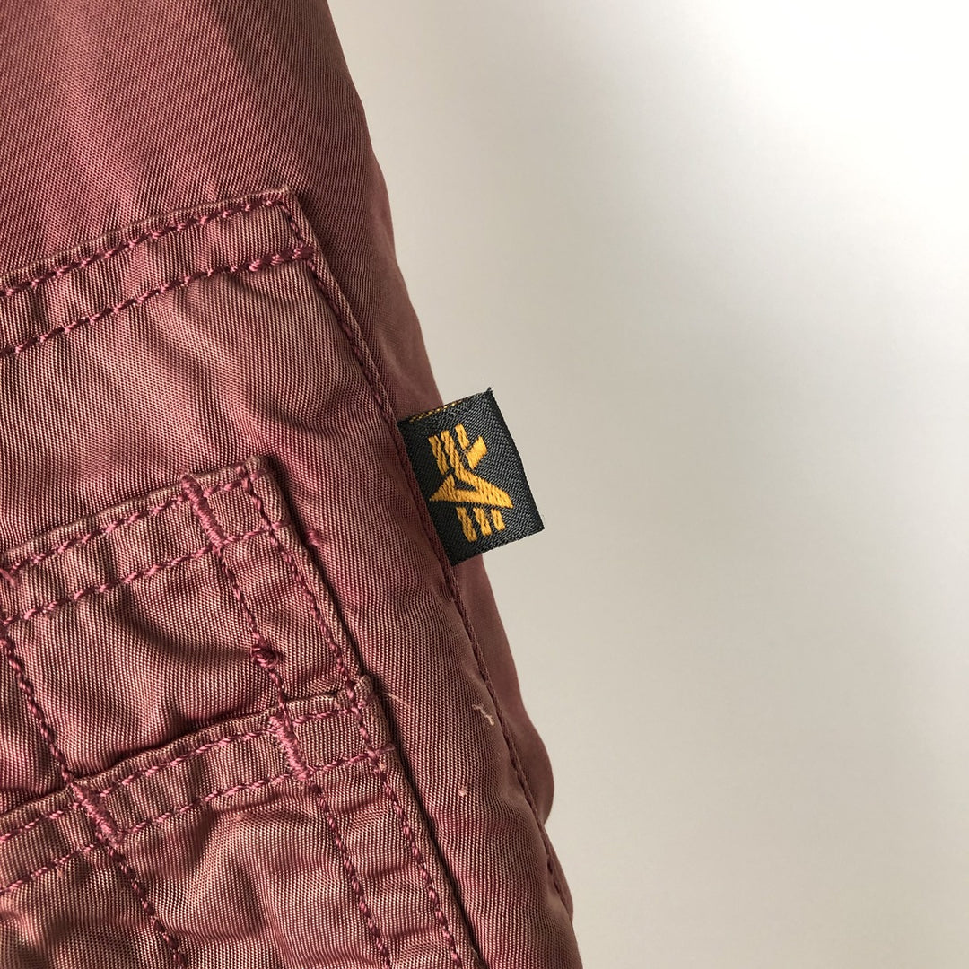 Civilian Alpha MA-1 type padded military flight jacket, men's XL size Nylon red type Vintage Second Hand