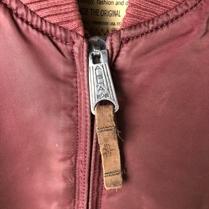 Civilian Alpha MA-1 type padded military flight jacket, men's XL size Nylon red type Vintage Second Hand