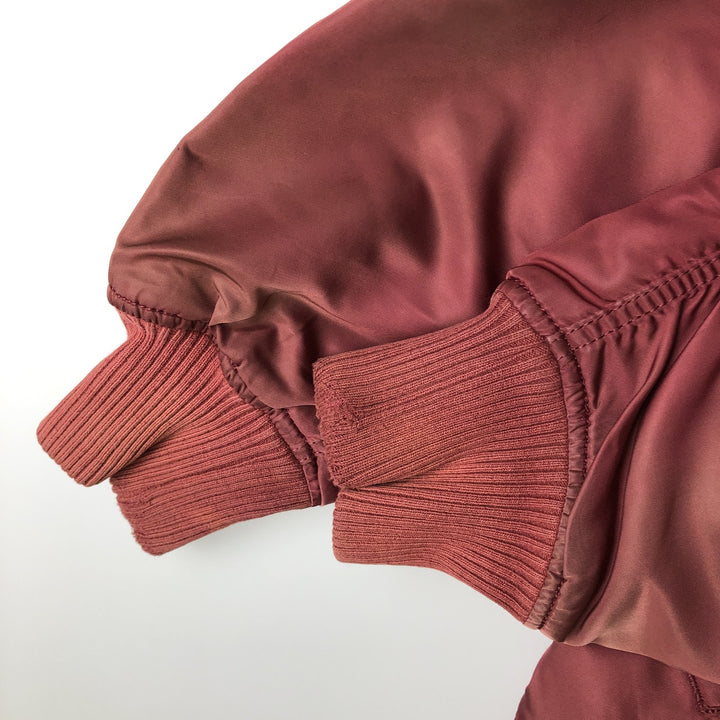 Civilian Alpha MA-1 type padded military flight jacket, men's XL size Nylon red type Vintage Second Hand