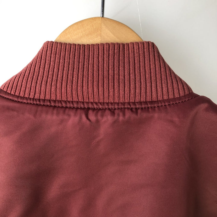 Civilian Alpha MA-1 type padded military flight jacket, men's XL size Nylon red type Vintage Second Hand