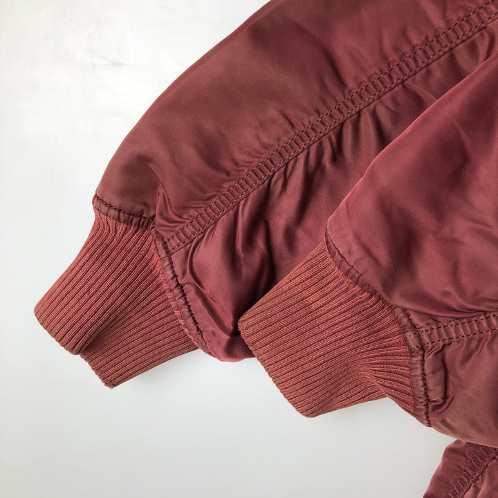 Civilian Alpha MA-1 type padded military flight jacket, men's XL size Nylon red type Vintage Second Hand