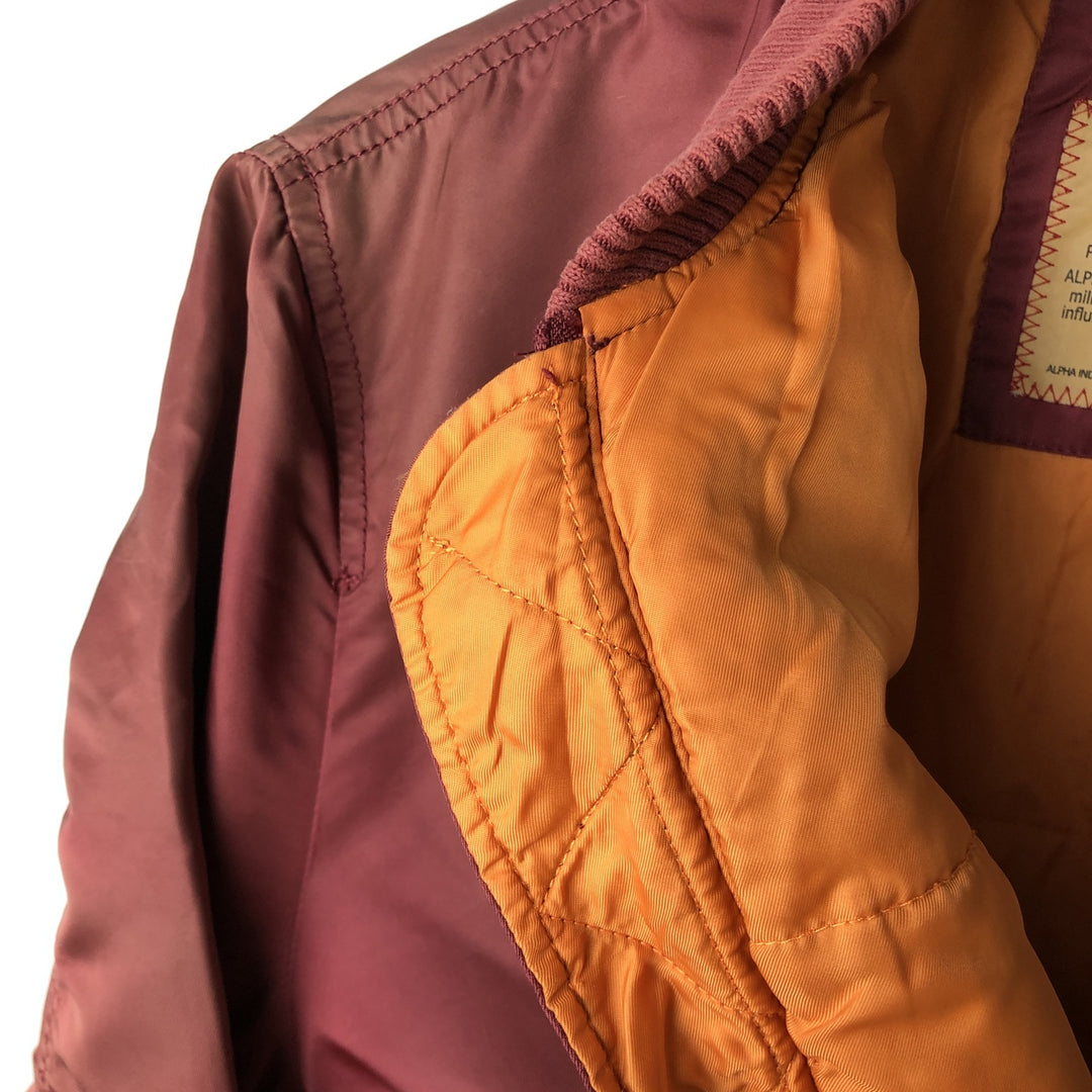 Civilian Alpha MA-1 type padded military flight jacket, men's XL size Nylon red type Vintage Second Hand