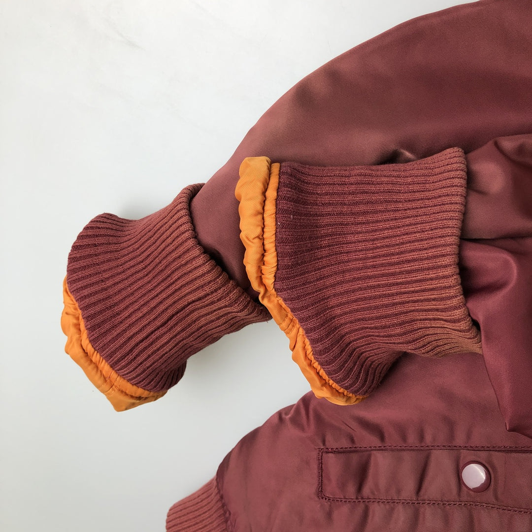 Civilian Alpha MA-1 type padded military flight jacket, men's XL size Nylon red type Vintage Second Hand