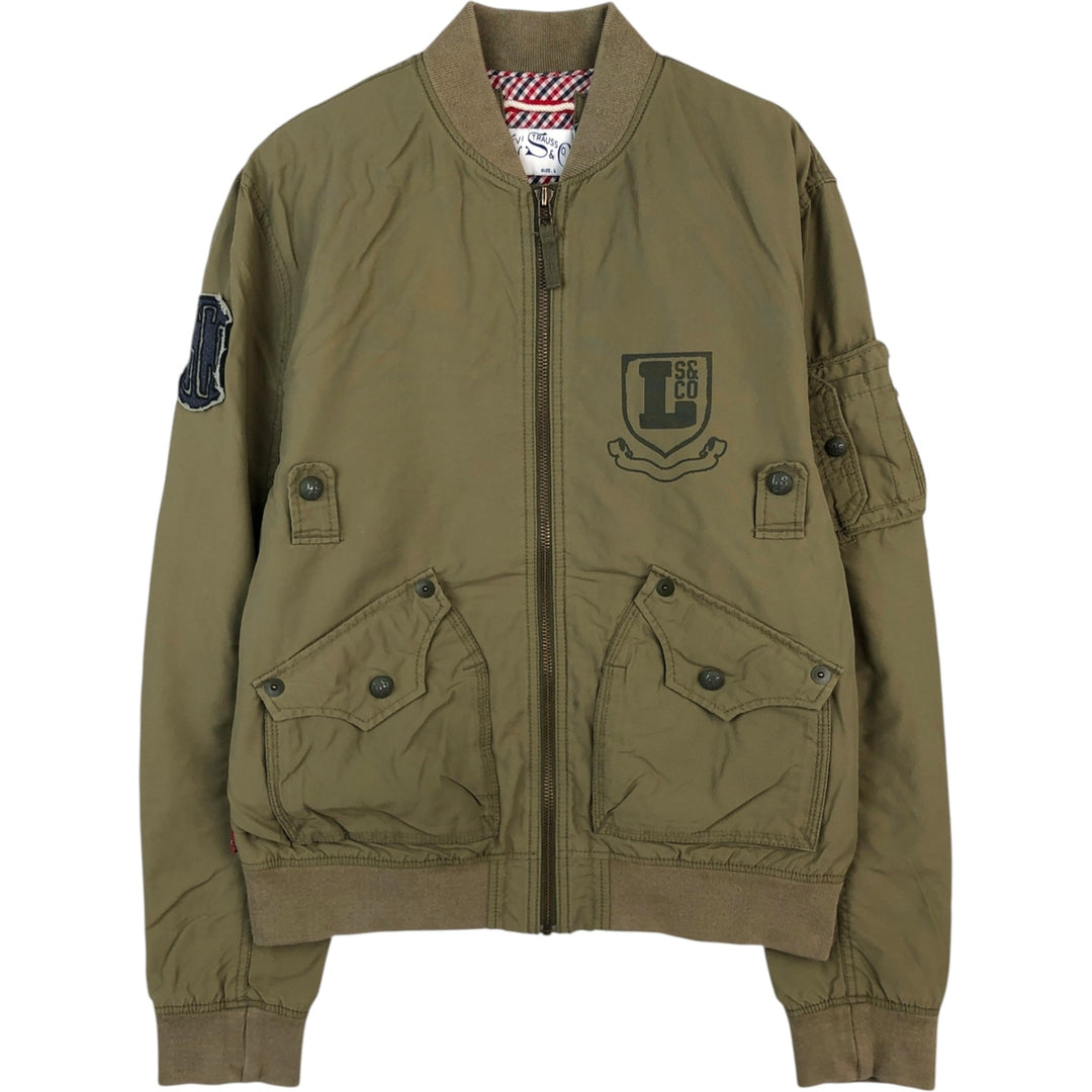 Civilian-made Levi's Euro Model Military Flight Jacket, Men's Size L (approx.) cotton Khaki type Vintage Second Hand