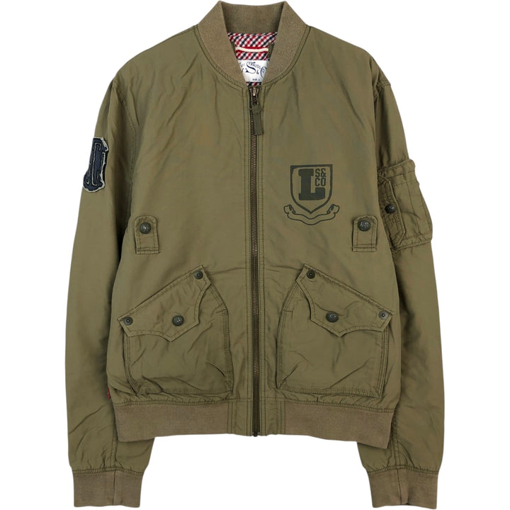 Civilian-made Levi's Euro Model Military Flight Jacket, Men's Size L (approx.) cotton Khaki type Vintage Second Hand