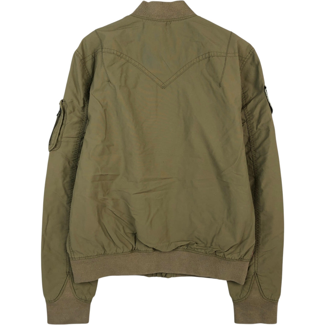 Civilian-made Levi's Euro Model Military Flight Jacket, Men's Size L (approx.) cotton Khaki type Vintage Second Hand
