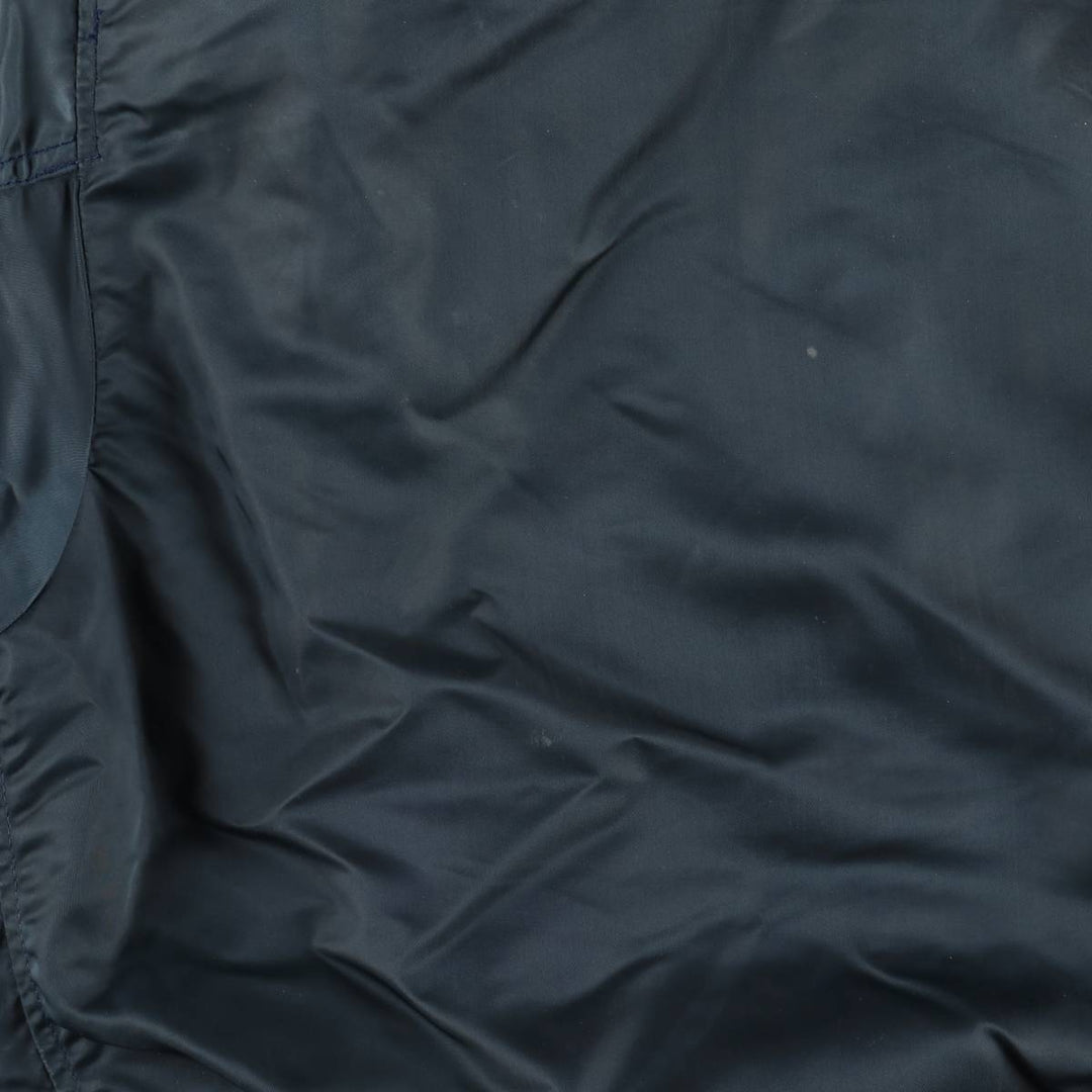1980'S Civilian MA-1 Type Padded Military Flight Jacket, Large (Men's Size L equivalent) Nylon navy blue type Vintage Second Hand