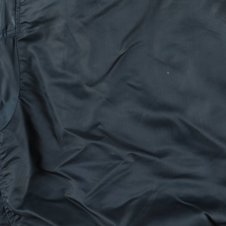 1980'S Civilian MA-1 Type Padded Military Flight Jacket, Large (Men's Size L equivalent) Nylon navy blue type Vintage Second Hand