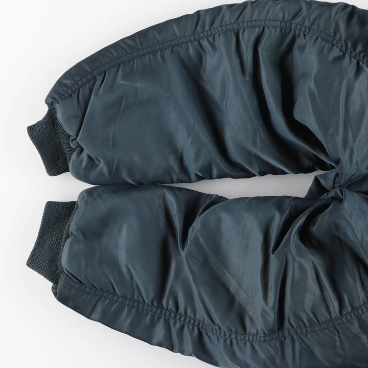 1980'S Civilian MA-1 Type Padded Military Flight Jacket, Large (Men's Size L equivalent) Nylon navy blue type Vintage Second Hand
