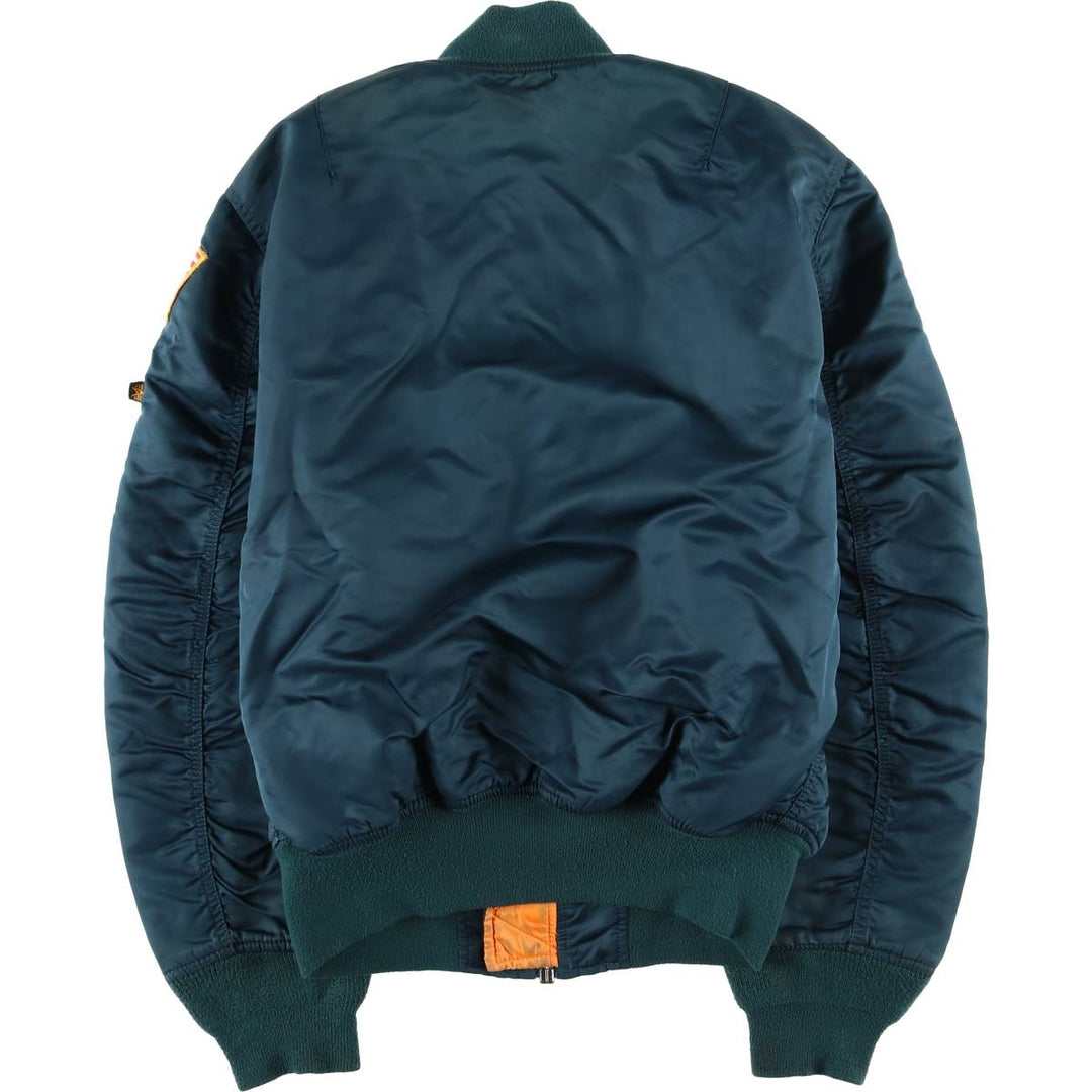 Civilian-made Alpha Industries MA-1 type padded military flight jacket, MEDIUM (equivalent to men's M). Nylon green type Vintage Second Hand