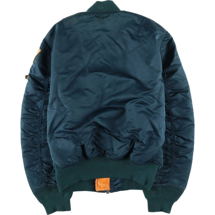 Civilian-made Alpha Industries MA-1 type padded military flight jacket, MEDIUM (equivalent to men's M). Nylon green type Vintage Second Hand