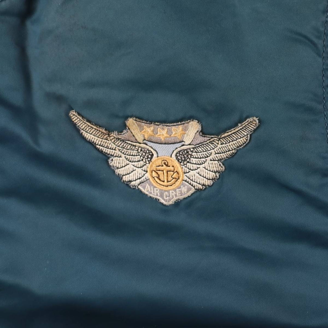 Civilian-made Alpha Industries MA-1 type padded military flight jacket, MEDIUM (equivalent to men's M). Nylon green type Vintage Second Hand