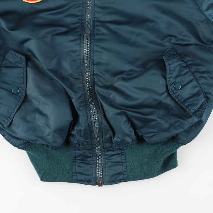 Civilian-made Alpha Industries MA-1 type padded military flight jacket, MEDIUM (equivalent to men's M). Nylon green type Vintage Second Hand