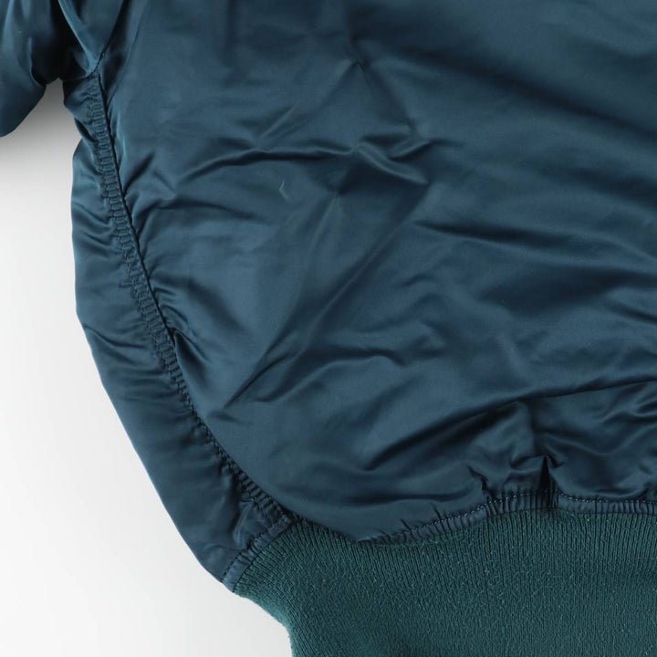 Civilian-made Alpha Industries MA-1 type padded military flight jacket, MEDIUM (equivalent to men's M). Nylon green type Vintage Second Hand