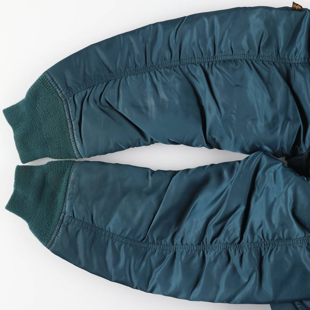 Civilian-made Alpha Industries MA-1 type padded military flight jacket, MEDIUM (equivalent to men's M). Nylon green type Vintage Second Hand