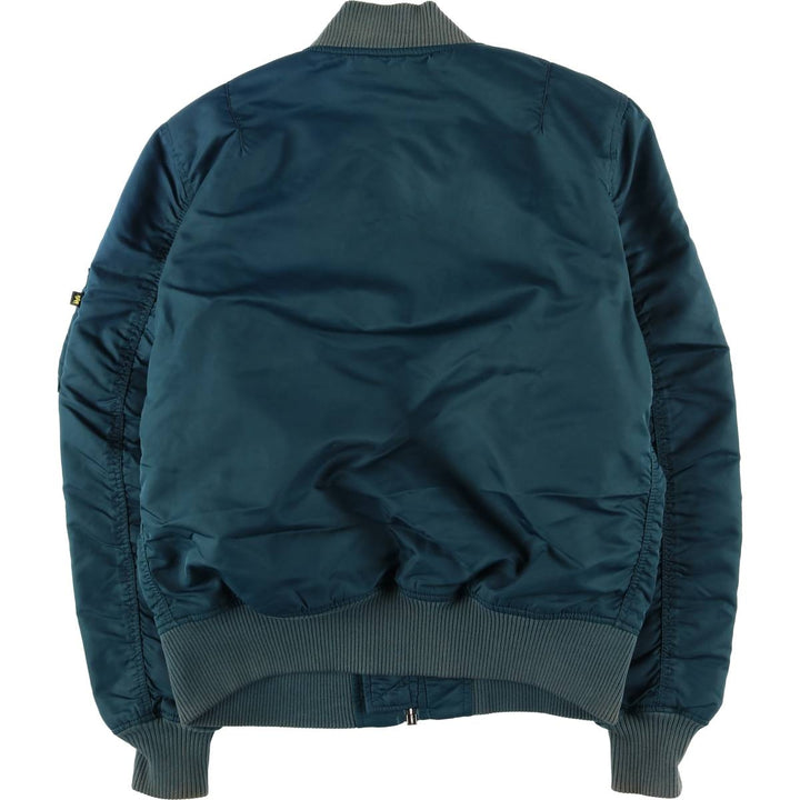 Civilian Alpha MA-1 style padded military flight jacket, men's size M Nylon green type Vintage Second Hand