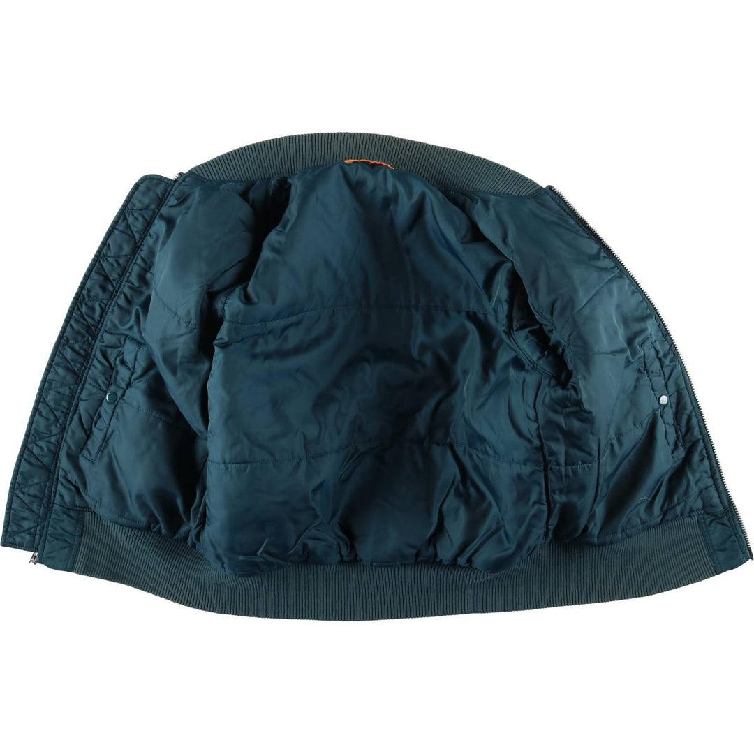 Civilian Alpha MA-1 style padded military flight jacket, men's size M Nylon green type Vintage Second Hand