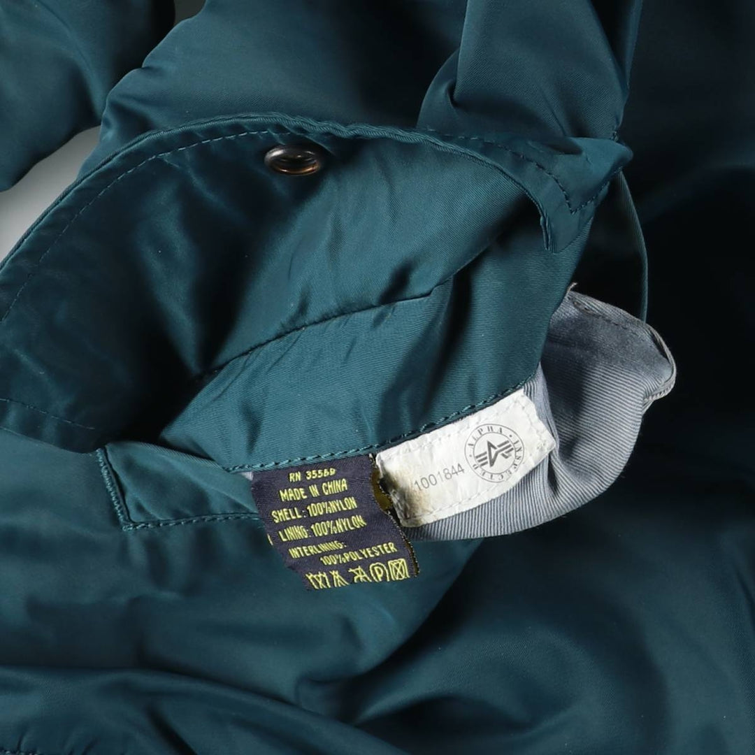Civilian Alpha MA-1 style padded military flight jacket, men's size M Nylon green type Vintage Second Hand