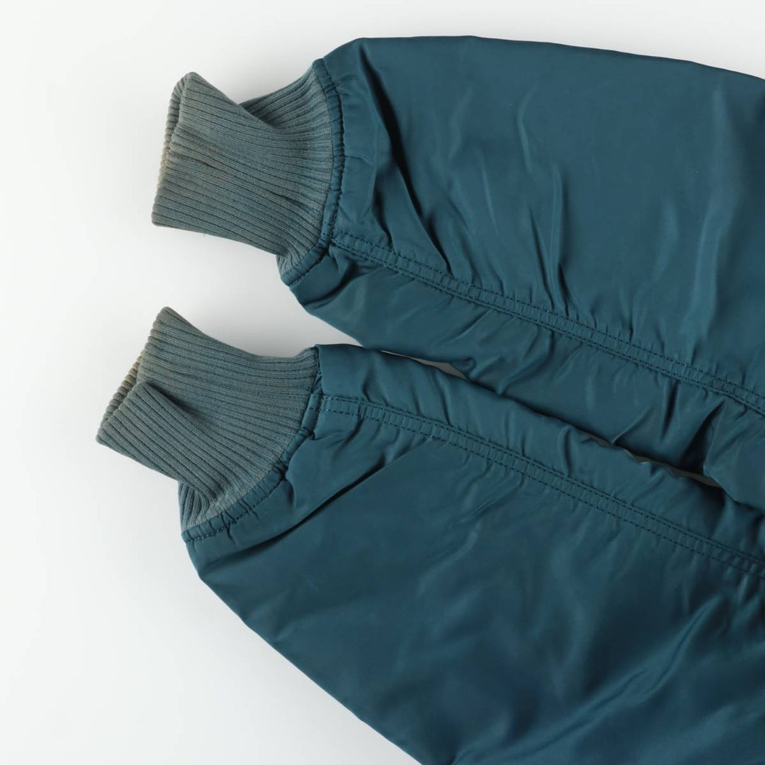 Civilian Alpha MA-1 style padded military flight jacket, men's size M Nylon green type Vintage Second Hand
